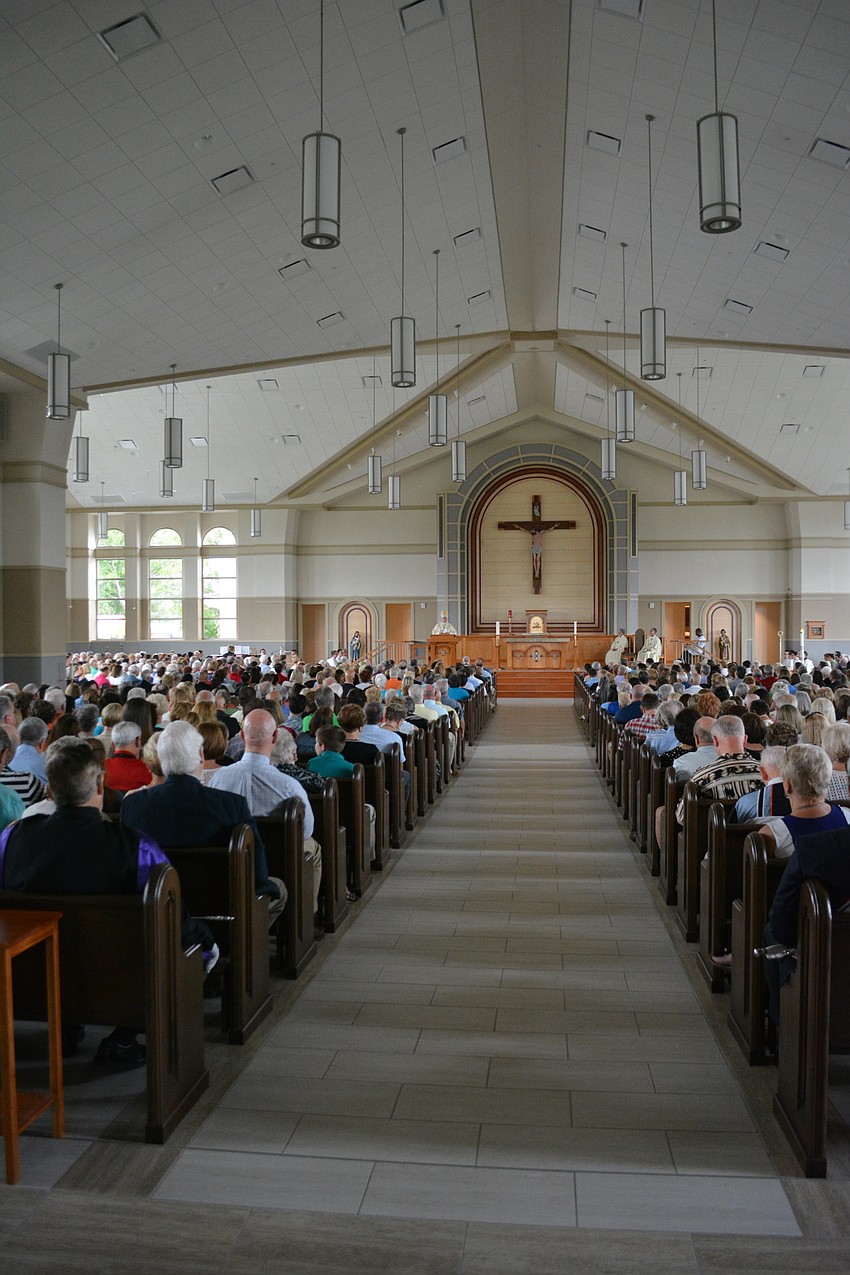 Those high ceilings continue in the sanctuary.
