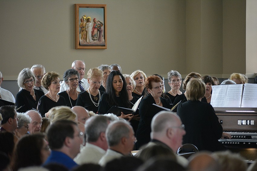 The chorus leads the parishioners in celebration.