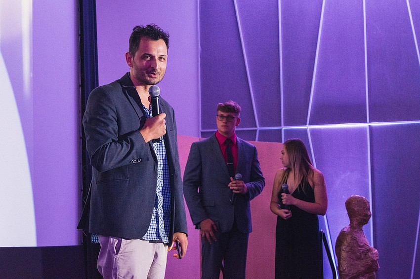 Sarasota Film Festival's Education and Community Outreach Director Paul Ratner praises the students' films.