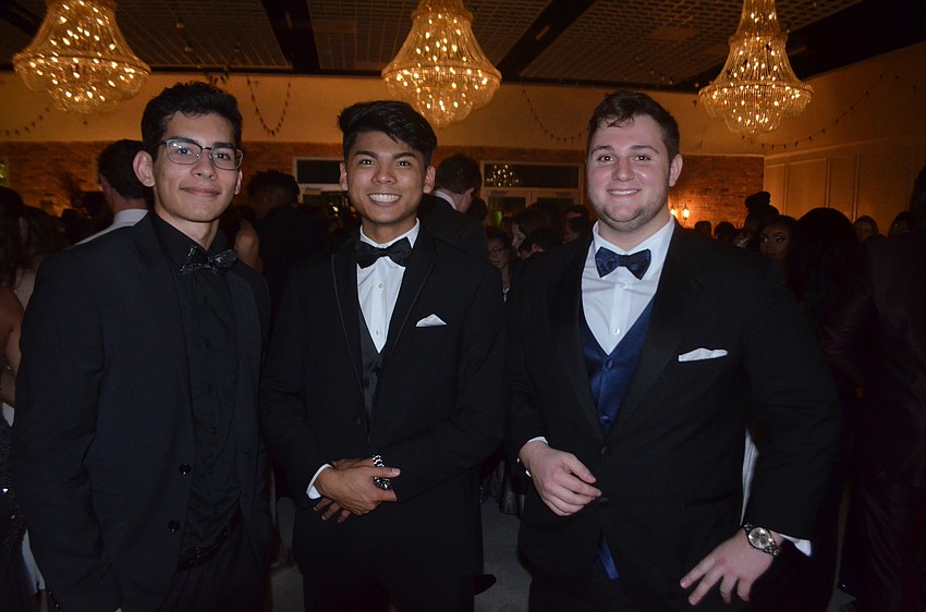 Seniors Michael Medina, Kyle Villarante and Luke Andrews look sharp for the occasion.