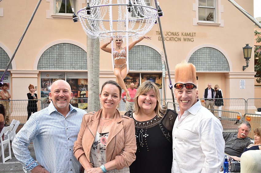 John, Alex Andrea, Jenny and Bello Nock with aerialist Nicolette Fornasari