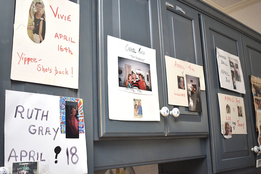 Kip O’Neill decorated her kitchen cabinets with signs for each birthday girl.