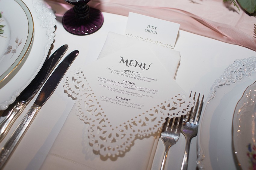 The menu for the evening included a salmon entree.