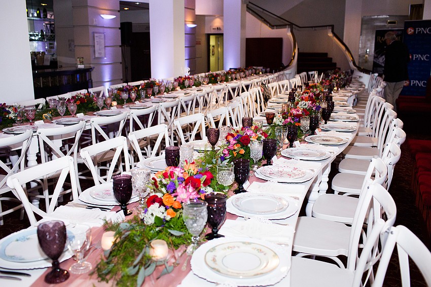 The tables curved like a wave.