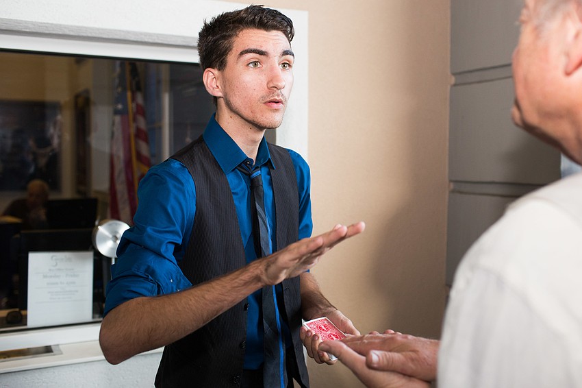 Malcolm Boniface performed magic tricks for guests.