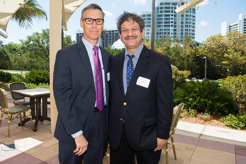 Tony Napolitano with the event's keynote speaker Dr. Prabhu Parimi.