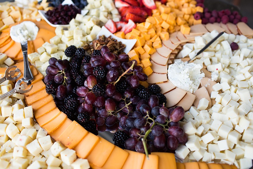 An elaborate cheese tray was available for guests to munch on.