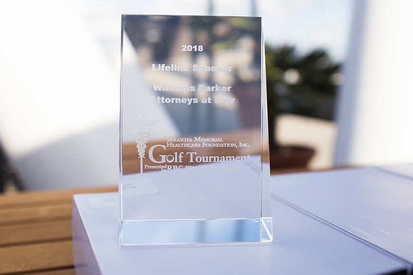 Sponsors were thanked with a glass plaque.