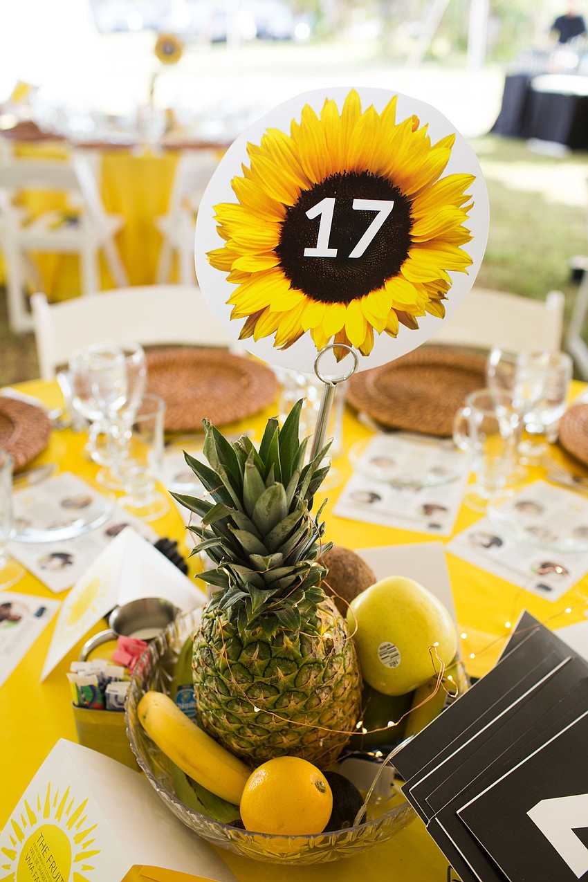 Varieties of fruit adorned the tables.