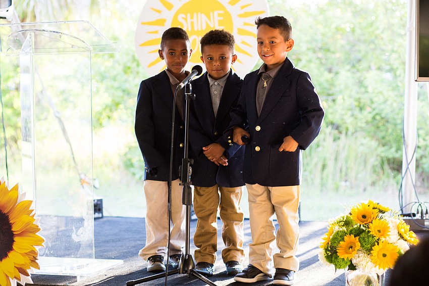 Kindergarten students recite 