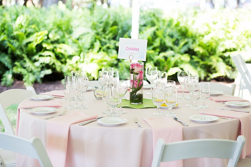 Brunch was served under a tent in the garden.