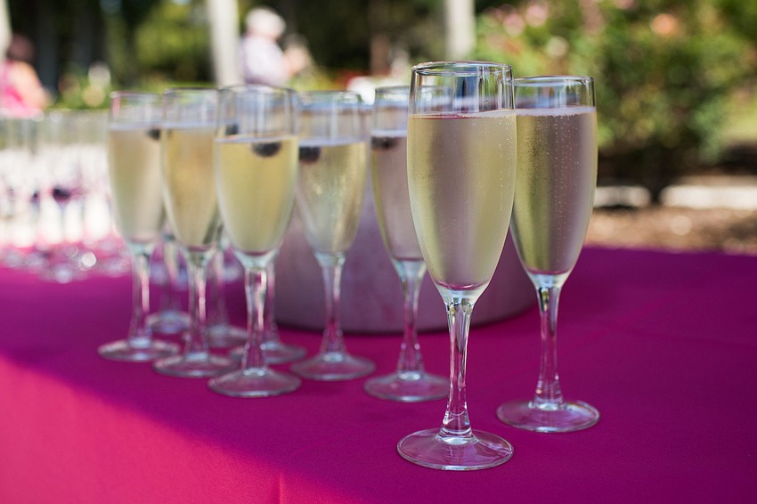 Guests sipped champagne to start the morning,