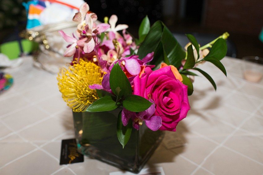 Brightly colored flowers adorned the tables.