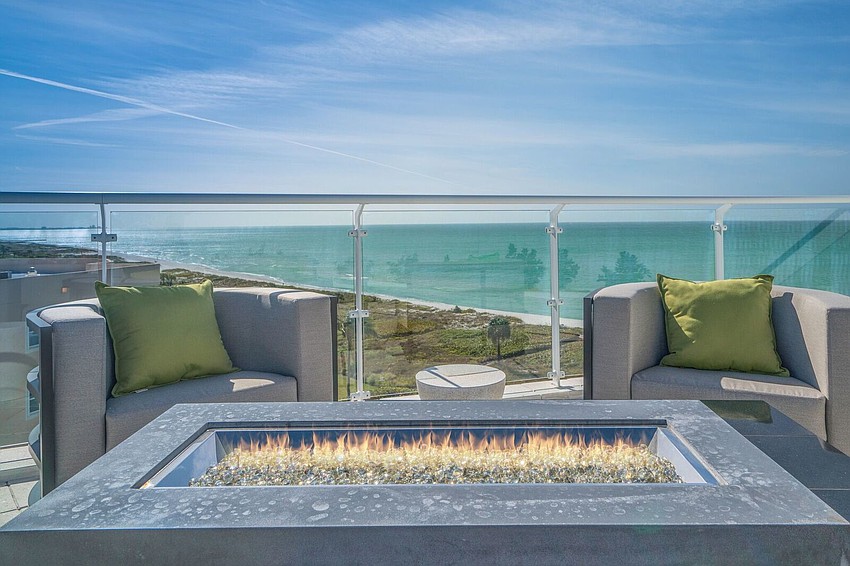 The Aria property offers 300 feet of beachfront.