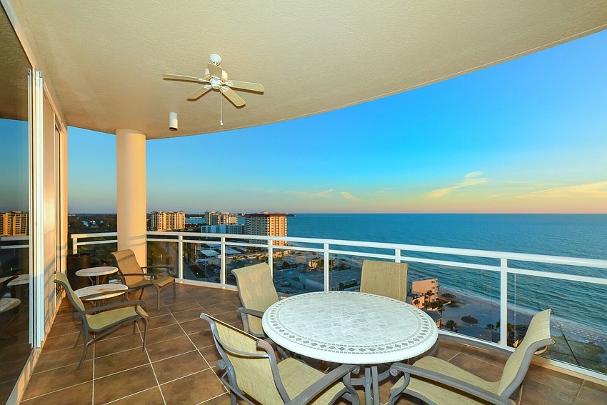 The penthouse offers two private terraces.