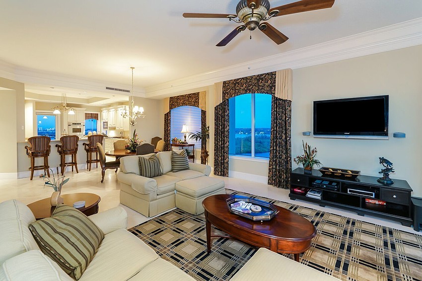 The main living spaces look to the west.