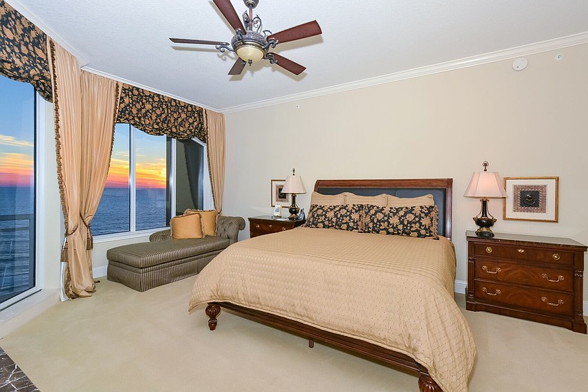 Bedrooms overlook the beach.