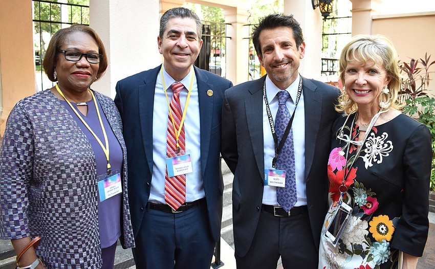 Arnell Bryant, Florida Bar President Michael Higer, Scott Westheimer and Chairwoman Charlie Ann Syprett