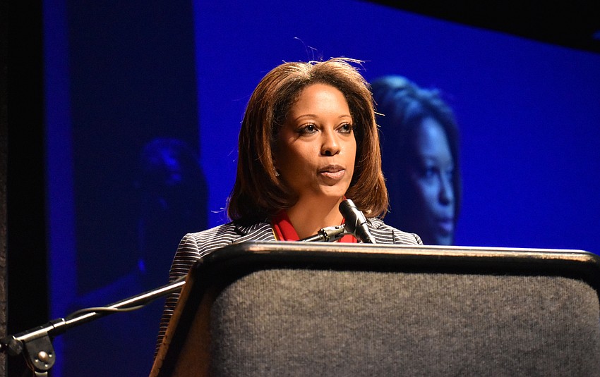 Mayor Shelli Freeland Eddie makes opening remarks.