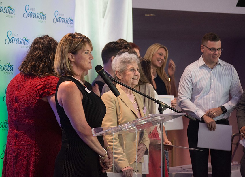 Visit Sarasota County's visitor experience manager Erin Hurter announces nominees for the Guest Excellence in Management Award.