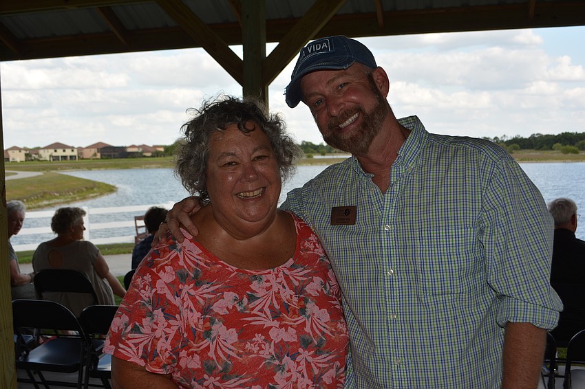 Director Sara Logan gets ready for the start of Huck Finn with Players Artistic Director Jeffery Kin.