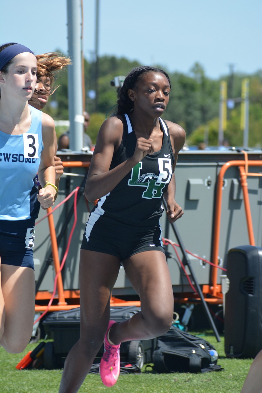 Lakewood Ranch senior Shay Lee finished seventh in the 4A girls 800-meter run (2:17.21)