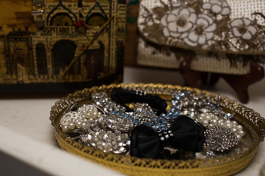 The camper had many vintage items for sale inside.