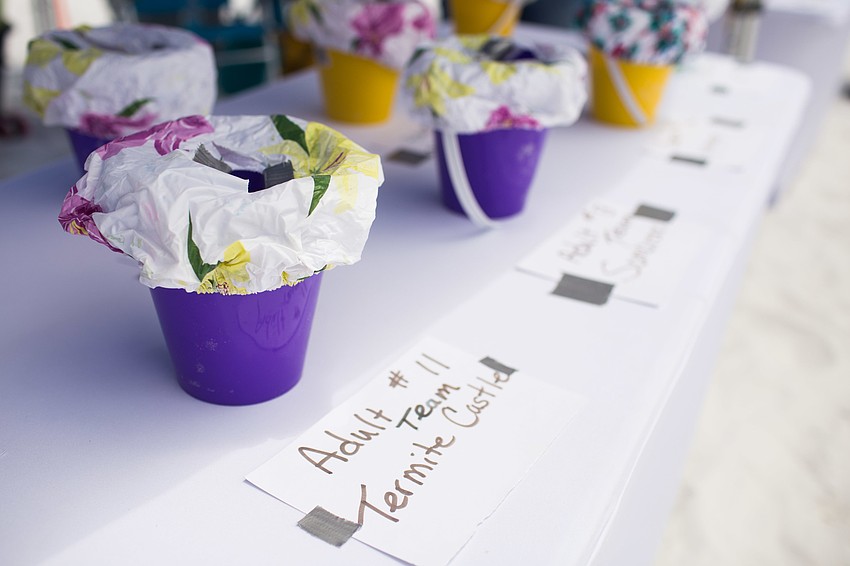 Beachgoers were encouraged to vote on their favorite sculpture for the People's Choice Award.