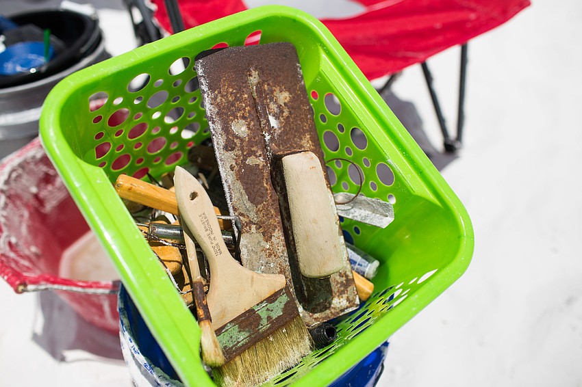 Some sculptors came prepared with tools.