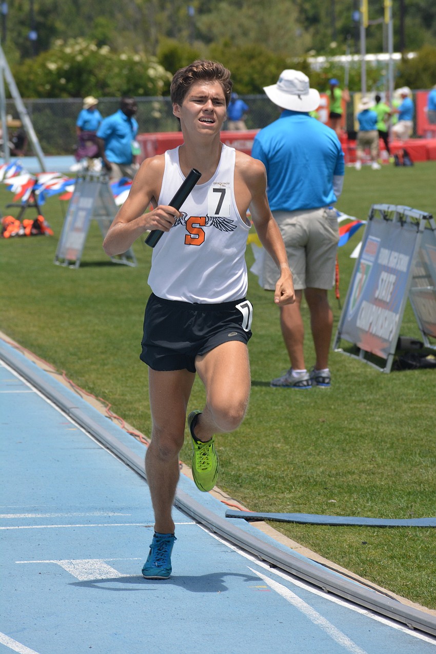 Sarasota's Ben Hartvigsen and his 4A boys 4x800 teammates finished 15th (8:14.33).