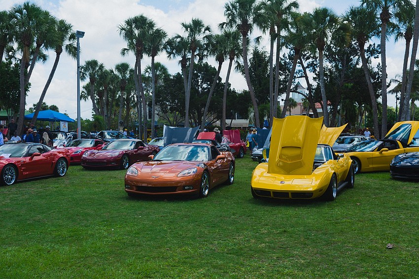 More than 150 models of Corvettes lined St. Armands Circle.