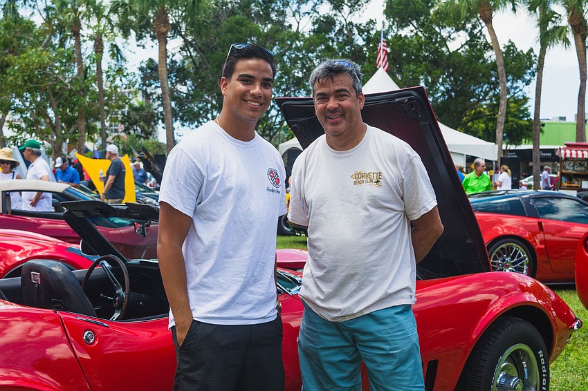 Alex and Jorge Valdez show off their 1968 convertible.