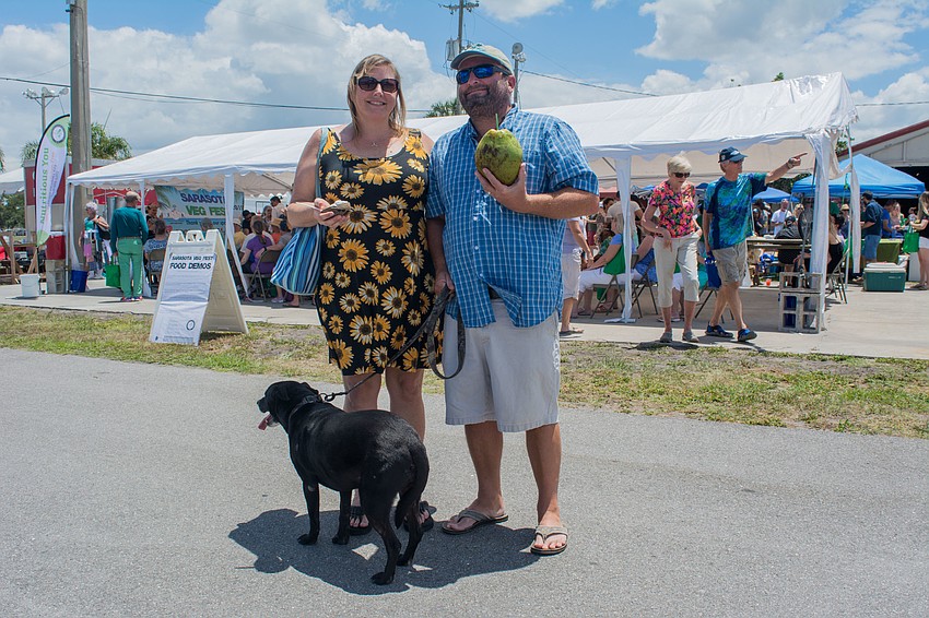 Kim Gronemeyer and John Cianflone with their dog, Lucy.