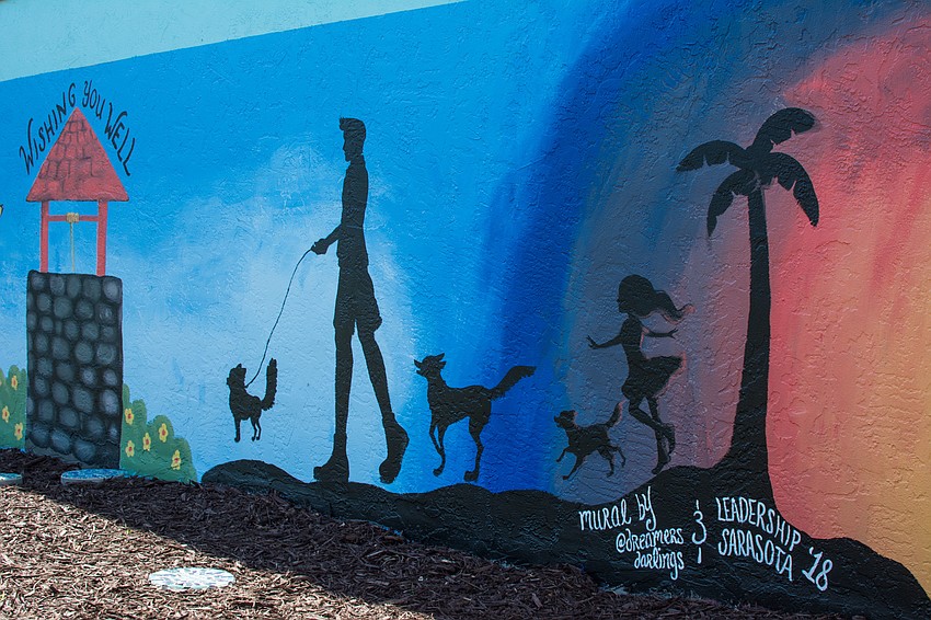 The Serenity Garden's mural was painted by a Ringling College of Art and Design student.