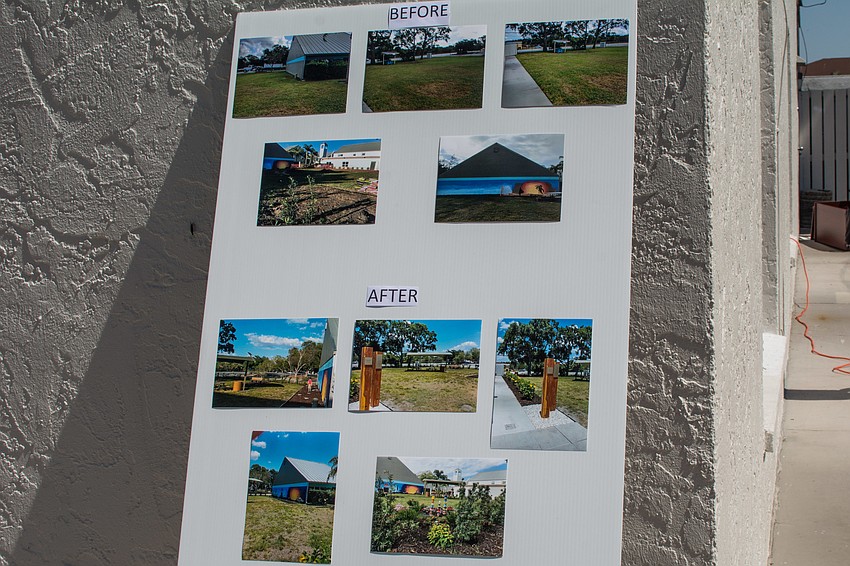 Before and after images of the Serenity Garden.