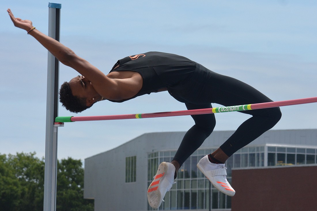 Jaasiel Torres repeated as the Class 4A boys high jump champion at the Florida High School Athletic Association track and field championships at the University of North Florida in Jacksonville.