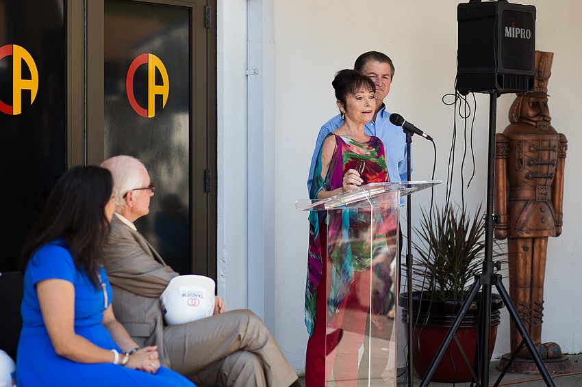 Founder and Vice President Dolly Jacobs gives a speech about the impact Sailor Circus has on the community.