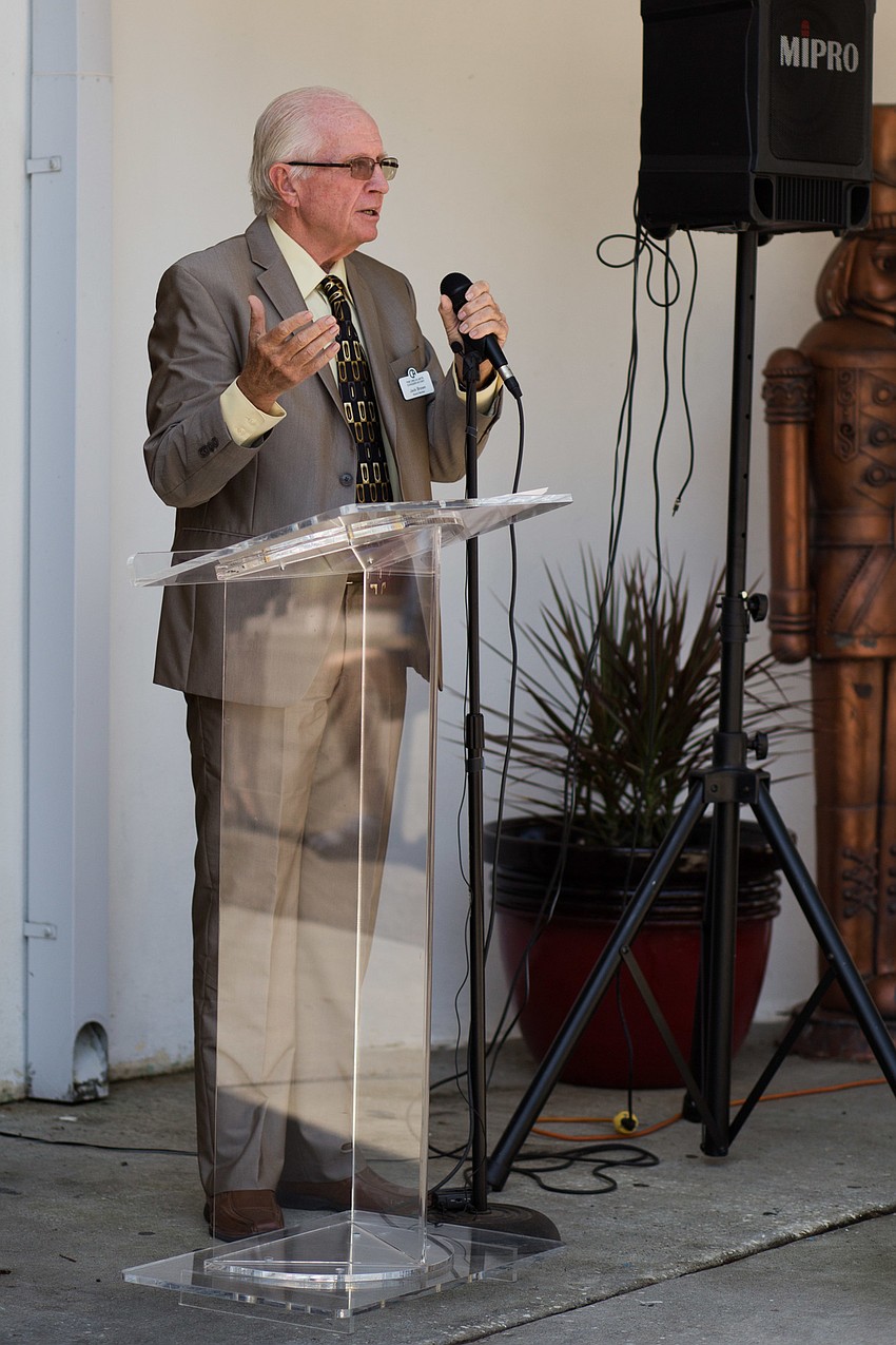 Board Chairman Jack Brown addresses the audience.