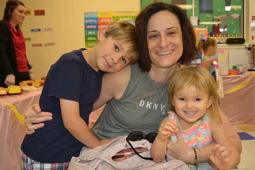 Mill Creek's Colton Smith, 6, and Layla Smith, 2, with mom, Janene Smith. 