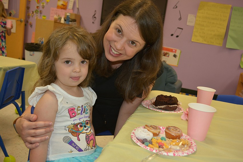 Zoe Blank, 5, and mom Kendra Blank. 
