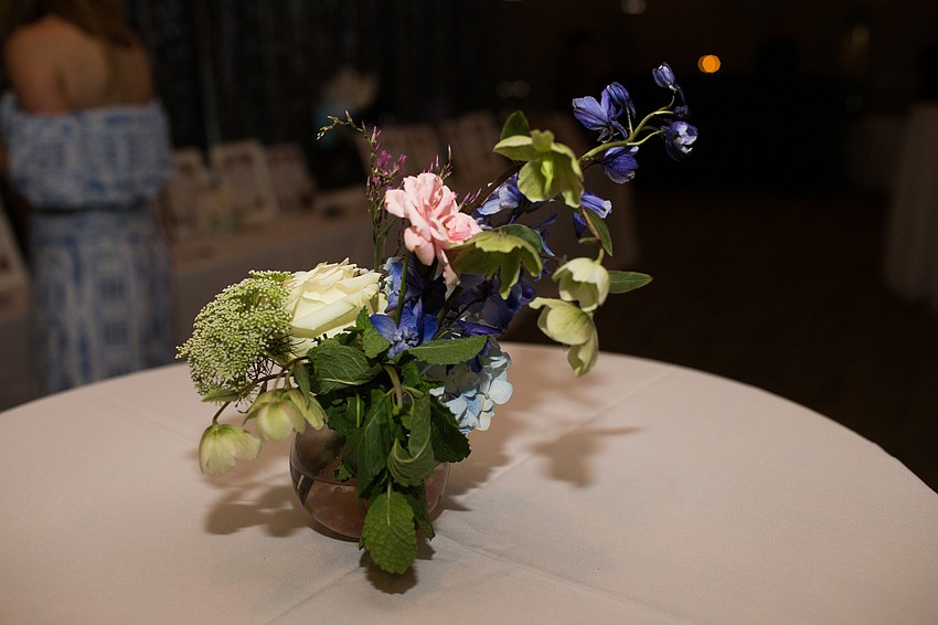 Florals decorated the tables inside Michael's on the Bay.