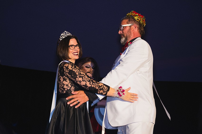 Anna von Gehr and Rob Tarbell are crowned the event's prom queen and king.
