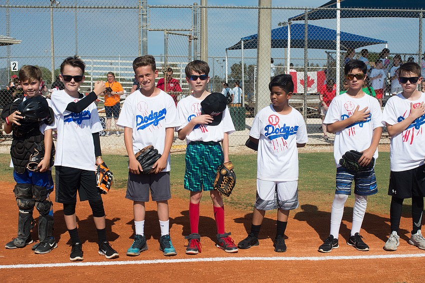 Ashton Elementary fifth-grade students as the Los Angeles Dodgers.