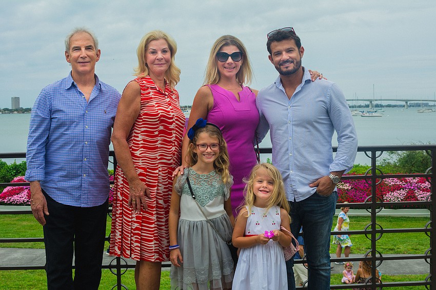 John and Robin Myers with Alessia, Milea, Rebecca and Simone Totti.