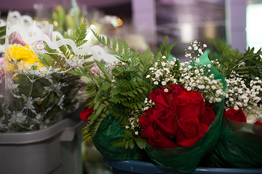 Guests could purchase flower bouquets for their graduate.