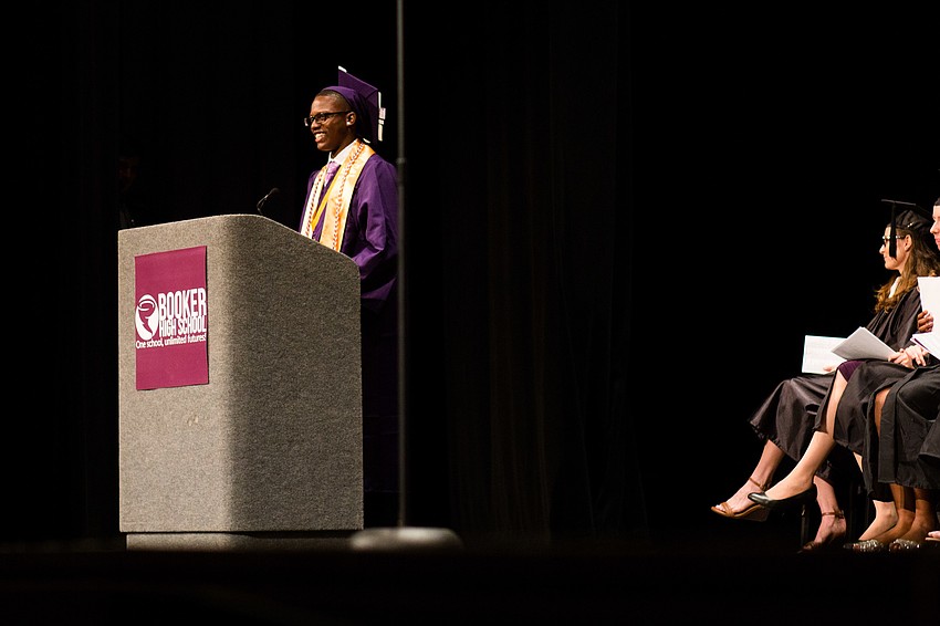 Dequontez Lavender gives his commencement speech about overcoming the odds.
