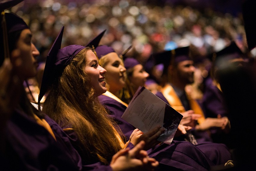 The graduation ceremony was lively and upbeat.
