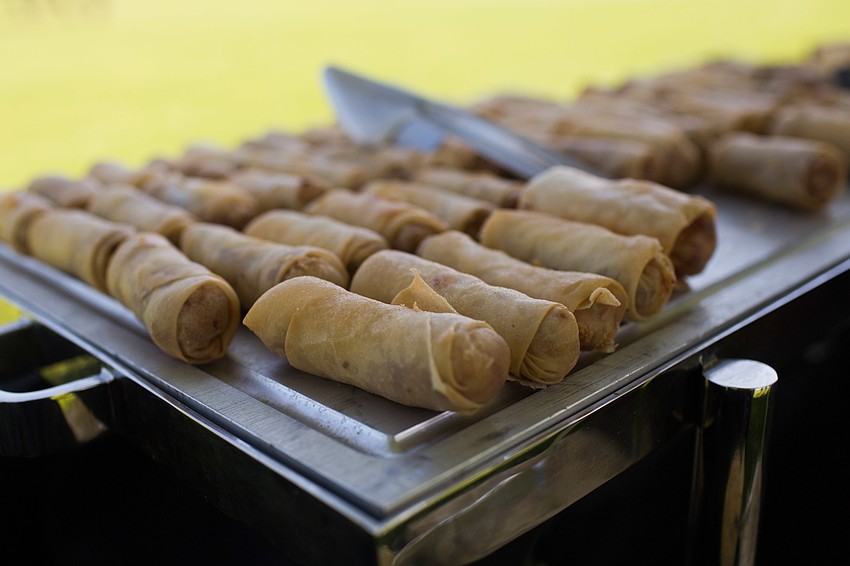 Mini cheesecake spring rolls were served during the lunch.