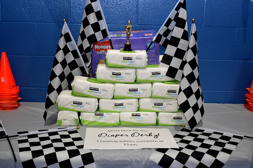The grand prize in the diaper derby was diapers and wipes.