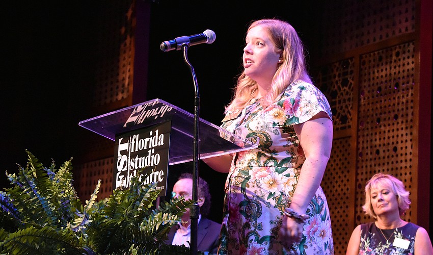 FST Director of Children’s Theatre Caroline Kaiser addresses the audience.